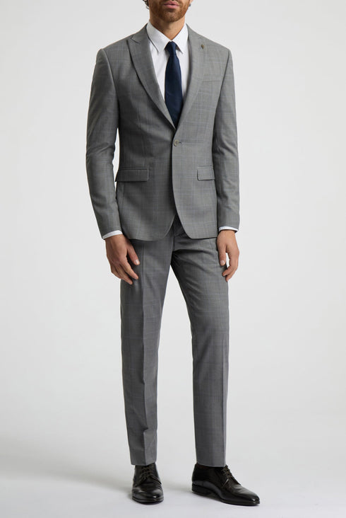 INDUS GREY SOFT CHECK SLIM JKT